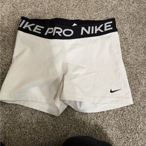 Nike Pro Women's Athletic White Shorts